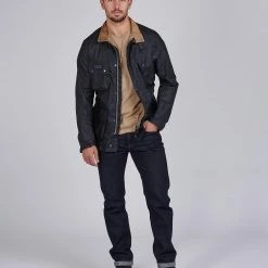 Barbour International Barbour Lightweight SL International Waxed Cotton Jacket Navy