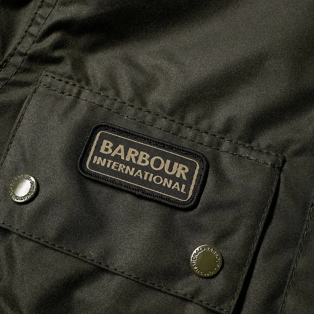 Barbour International Barbour International Coloured Sl International Wax Jacket Sage 4 Barbour International Barbour International Coloured Sl International Wax Jacket Sage