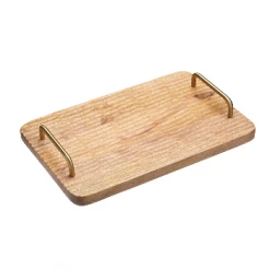 Kitchen Craft Wooden Serving Board with Brass Handles