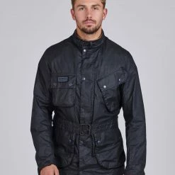 Barbour International Barbour Lightweight SL International Waxed Cotton Jacket Navy