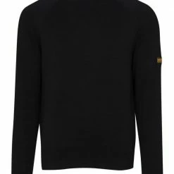 Barbour International Cotton Crew Neck Sweater Black