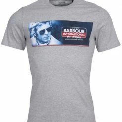 Barbour International Grey Steve McQueen Pinstripe Tee