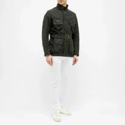 Barbour International Barbour International Coloured Sl International Wax Jacket Sage 13 Barbour International Barbour International Coloured Sl International Wax Jacket Sage