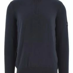 Barbour International Navy Cotton Half-Zip Sweatshirt