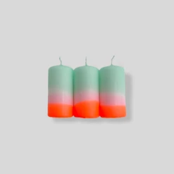 Pink Stories Neon Dip Dye Mini Pillar Candle Trio - Sorbet Flavour