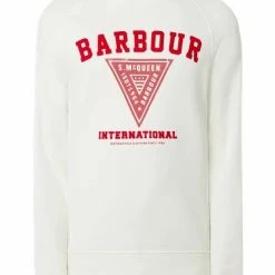 Barbour International Off White Sweatshirt Logo Print
