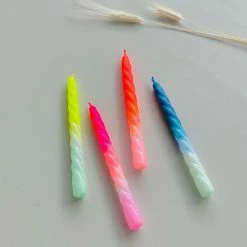 Pink Stories Twisted Dinner Candle Trio - Shades of Melon