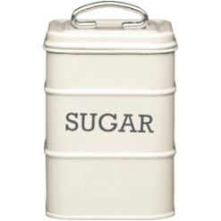 Kitchen Craft Cream Enamel Sugar Metal Storage Cannister Caddy