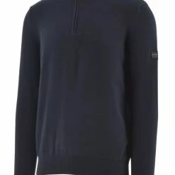 Barbour International Navy Cotton Half-Zip Sweatshirt