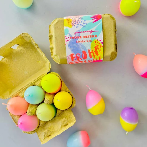 Pink Stories Neon Dip Dye Easter Egg Candles x 4 Pink Stories Neon Dip Dye Easter Egg Candles x