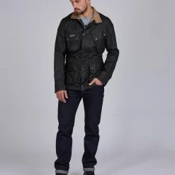 Barbour International Barbour Lightweight SL International Waxed Cotton Jacket Sage