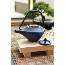Kitchen Craft Blue Cast Iron Infuser Teapot
