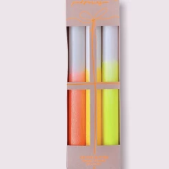 Pink Stories Dip Dye Glitter Neon Dinner Candles