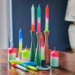 Pink Stories Neon Dip Dyed Dining Candles