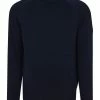 Barbour International Navy Cotton Crew Neck Sweater