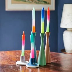 Pink Stories Neon Dip Dyed Dining Candles