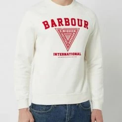 Barbour International Off White Sweatshirt Logo Print
