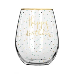 Kitchen Craft Happy Birthday Stemless Wine Glass
