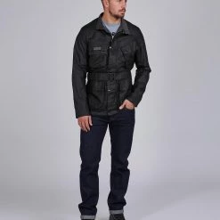 Barbour International Barbour Lightweight SL International Waxed Cotton Jacket Black