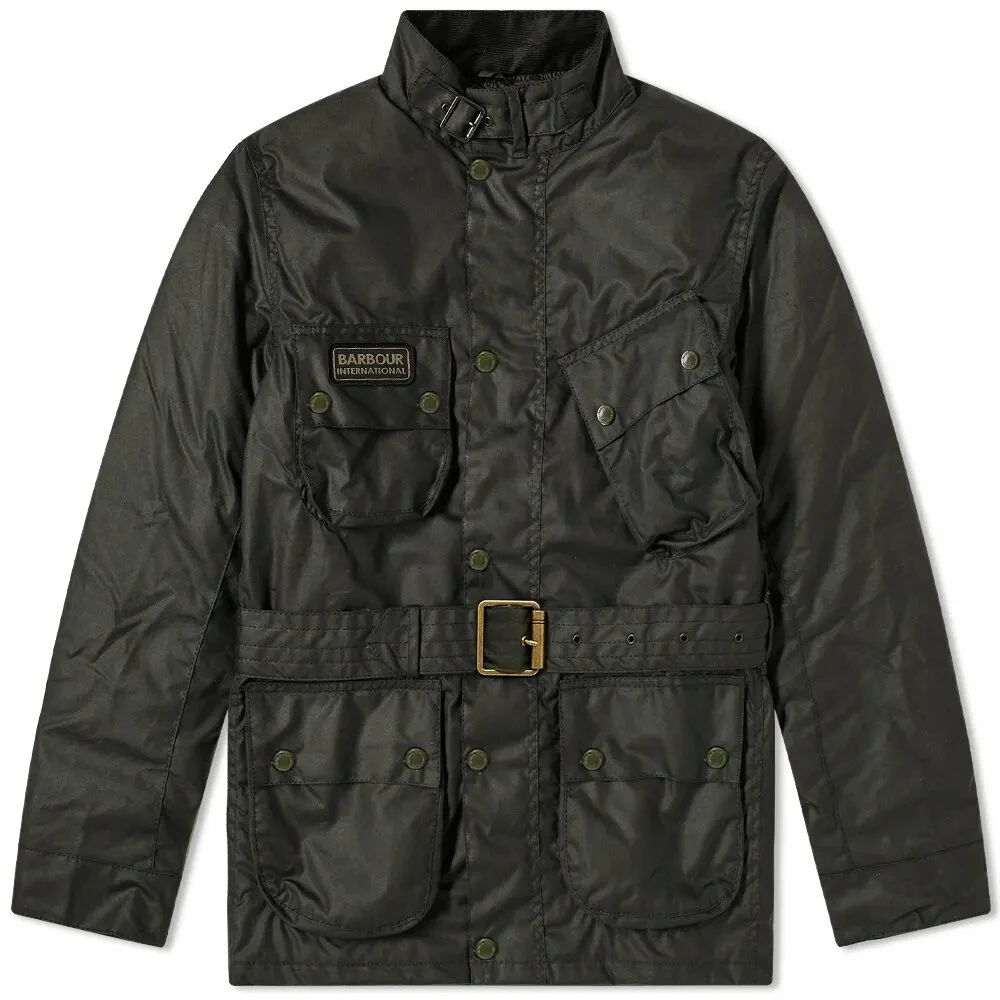 Barbour International Barbour International Coloured Sl International Wax Jacket Sage 3 Barbour International Barbour International Coloured Sl International Wax Jacket Sage