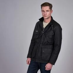 Barbour International Barbour International Coloured Sl International Wax Jacket Black