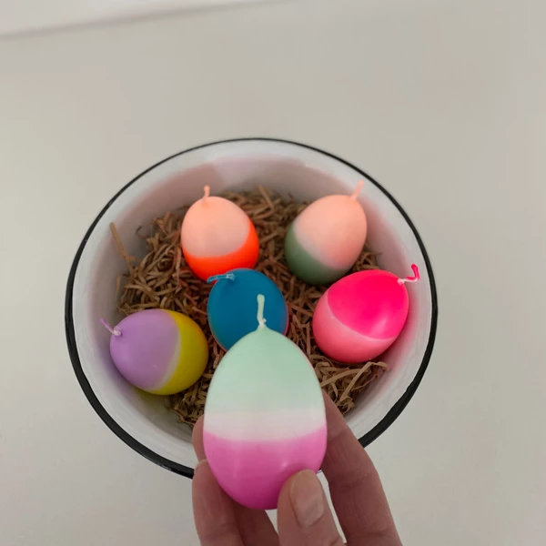 Pink Stories Neon Dip Dye Easter Egg Candles x 7 Pink Stories Neon Dip Dye Easter Egg Candles x